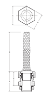 Cord Grip Connector with Strain Relief Mesh_Dimension